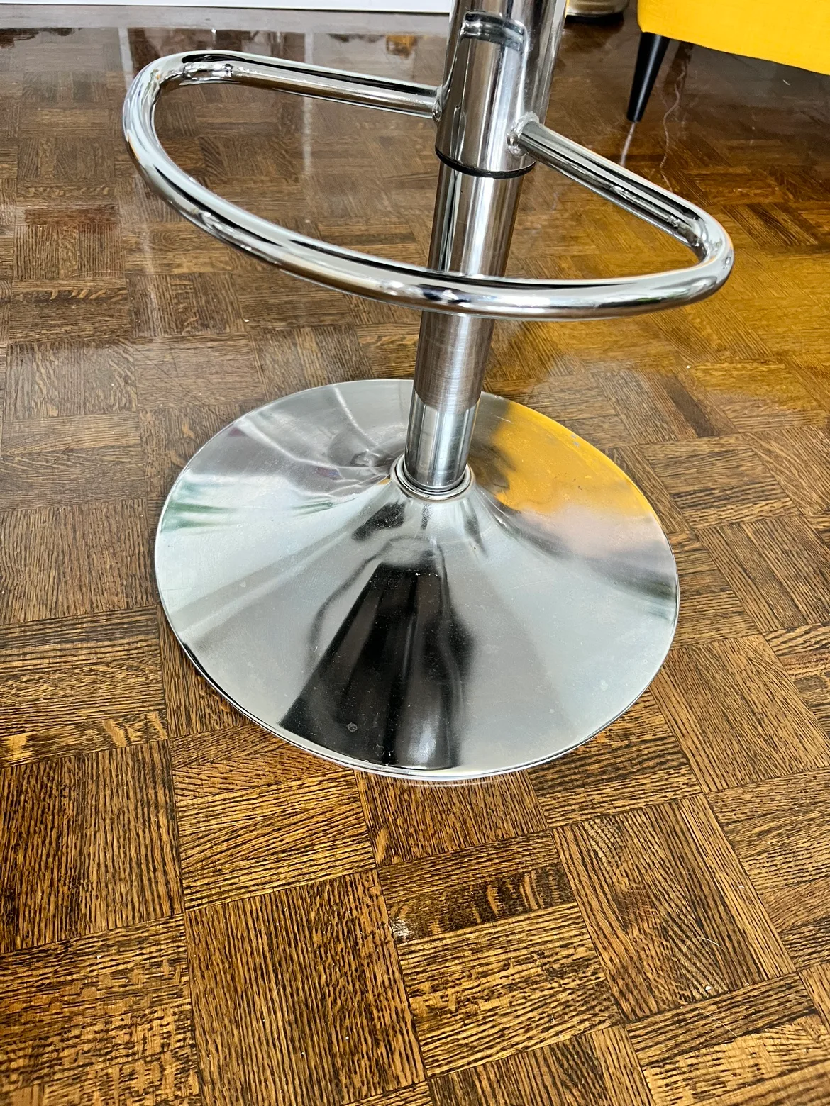 Black Counter Height Bar Stools Set of 2 PU Leather Swivel image indicator(5)