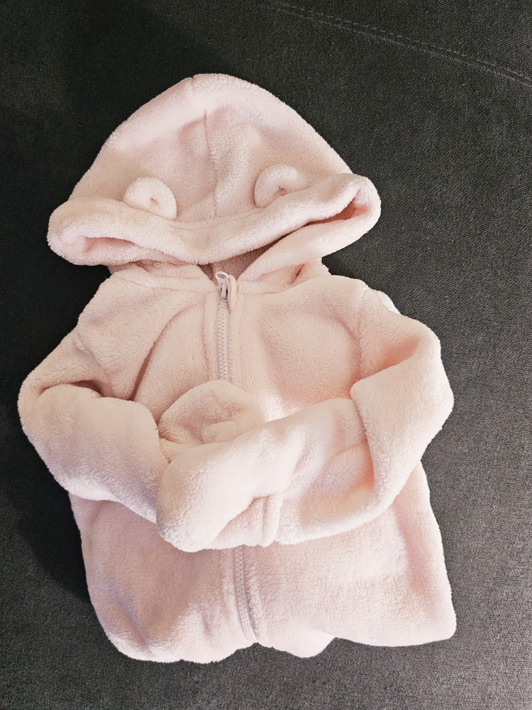 First Impressions Baby Pink Fleece Footed Jumpsuit