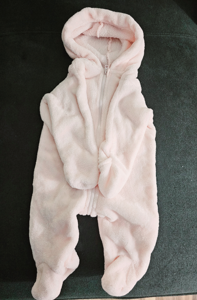 First Impressions Baby Pink Fleece Footed Jumpsuit - photo 2