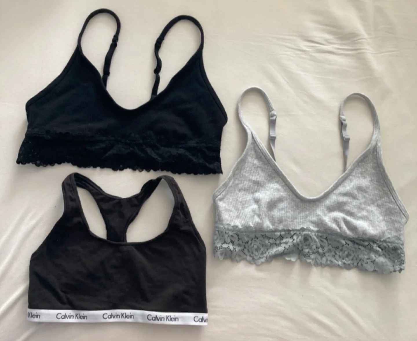 Calvin Klein & Aerie cotton bralettes (M can fit S) thumbnail
