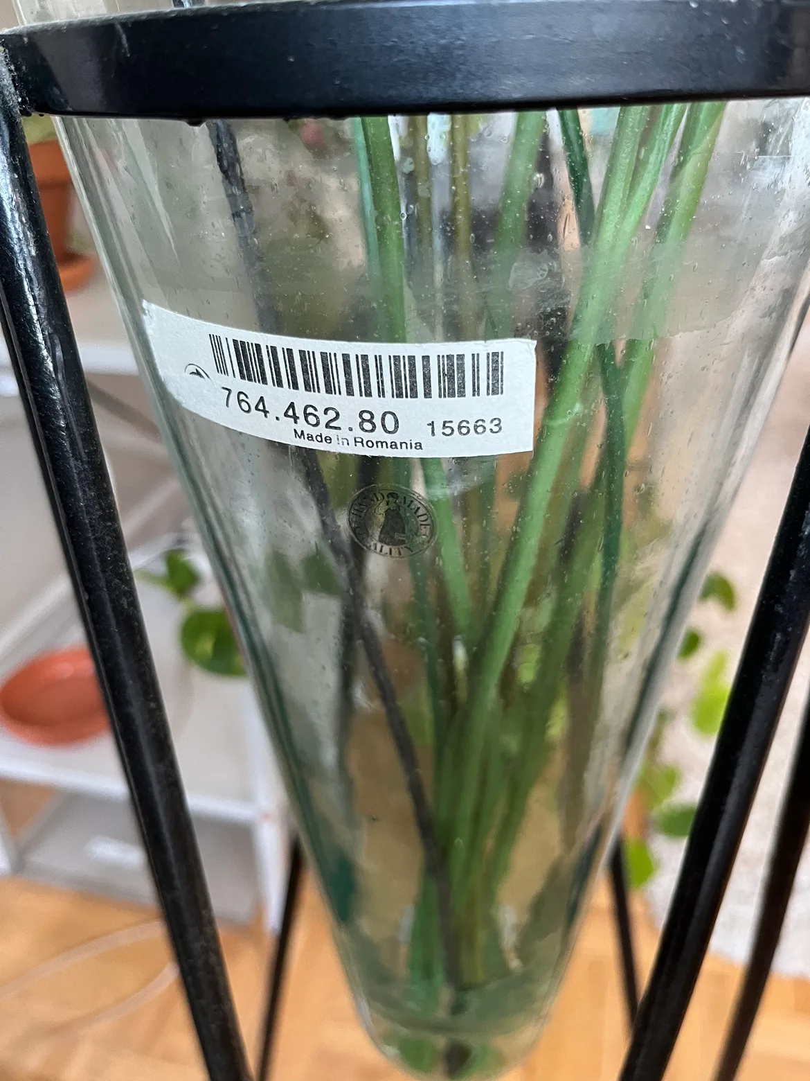 Vintage Glass Vase on Stand image indicator(4)