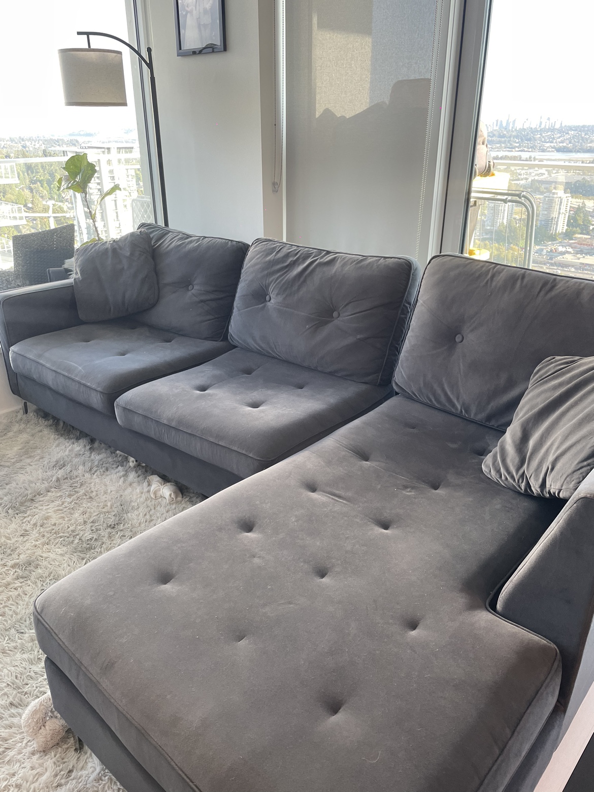 Structube Sectional Sofa “Liz” Dark Grey