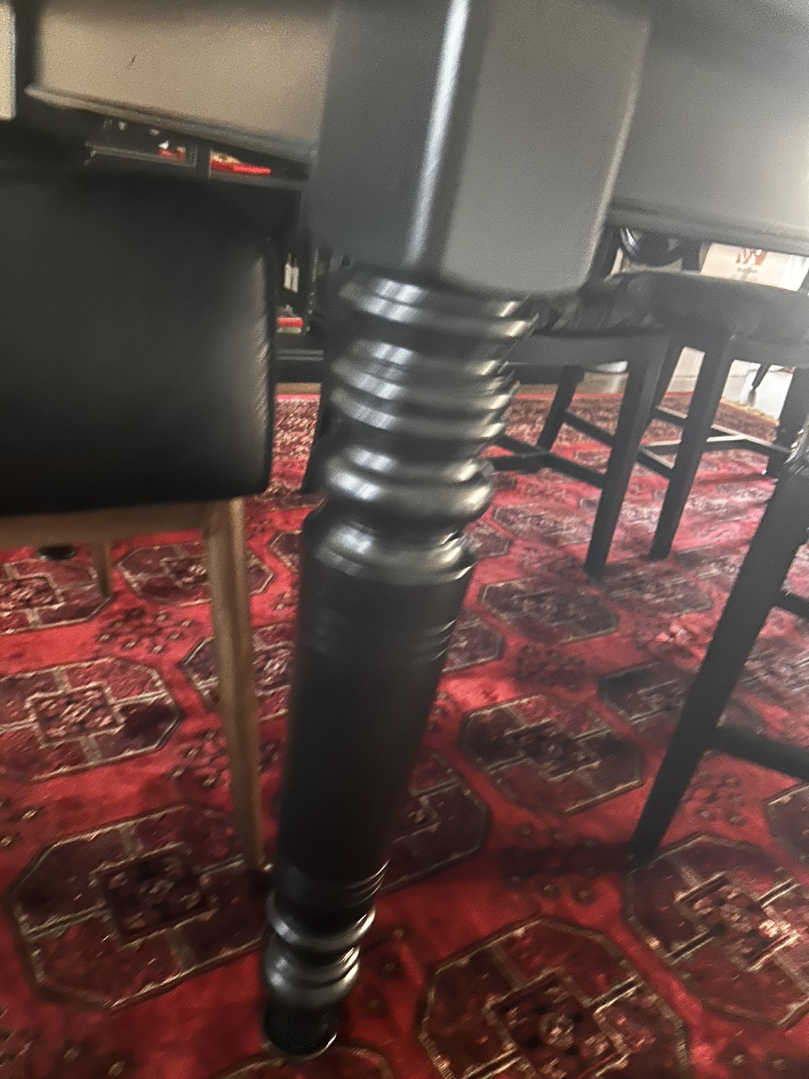 Large Black Dining Table and 4 Chairs - photo 2