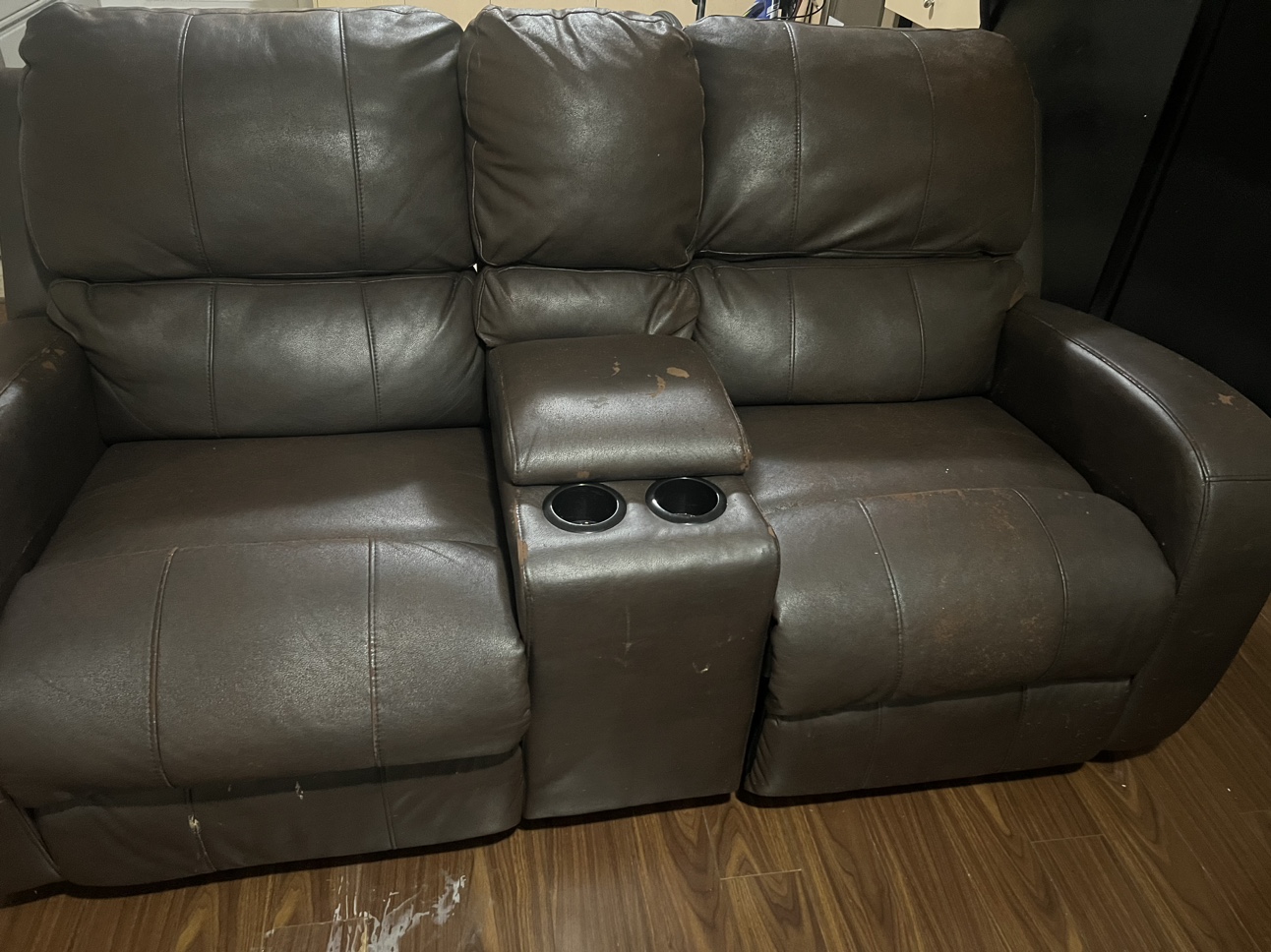 Brown Leather Recliner Loveseat