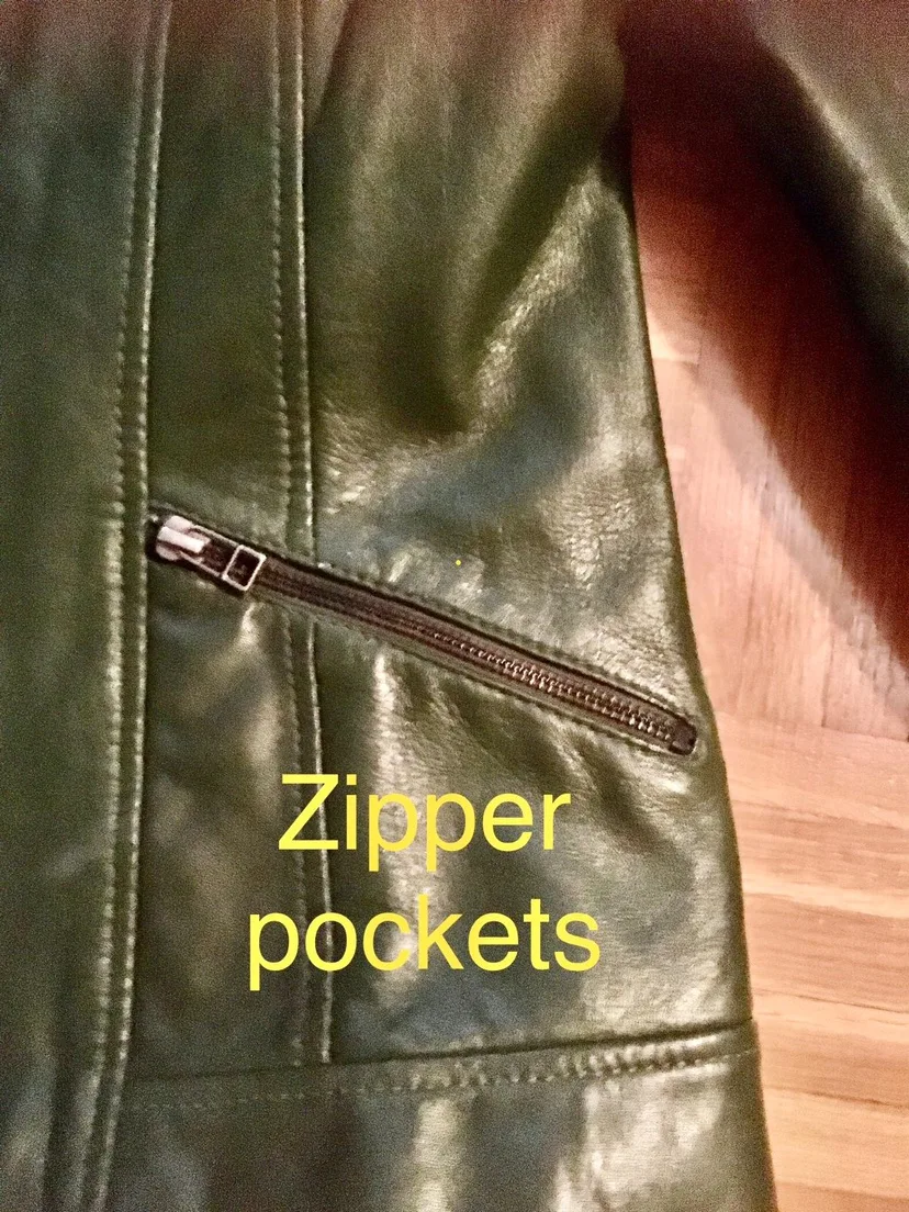 Danier Green Leather Jacket Size 2XL image indicator(3)