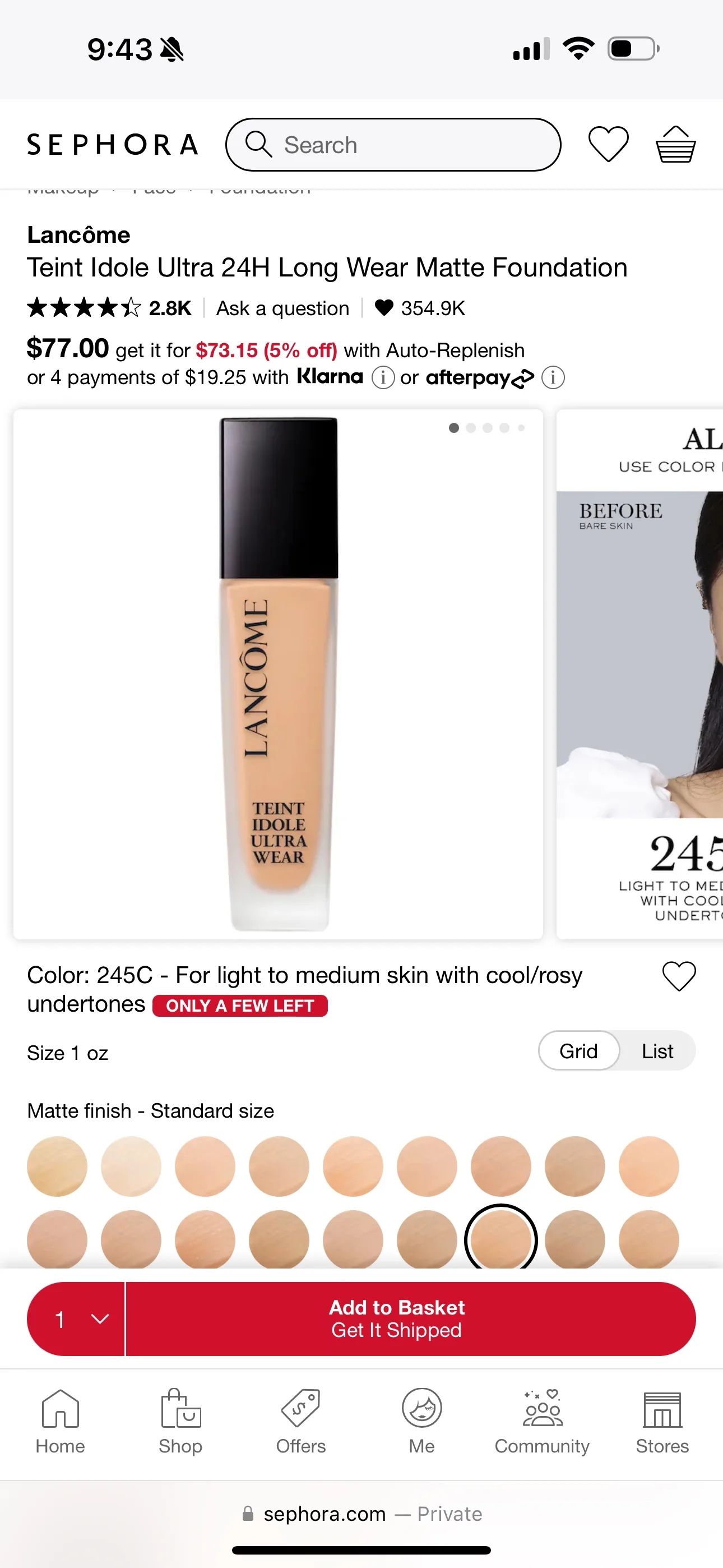 Lancôme Teint Idole Ultra Wear Foundation (245C) - BRAND NEW image indicator(2)