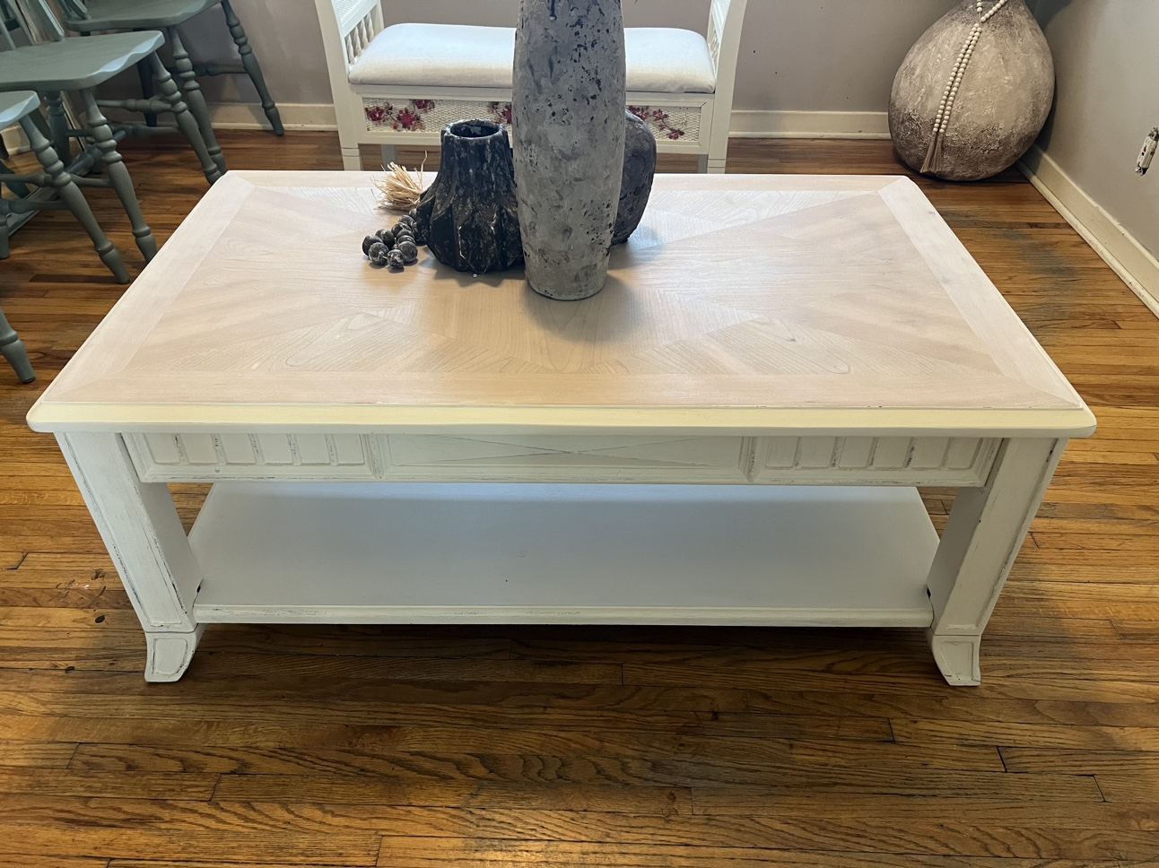 White Coffee Table with Shelf