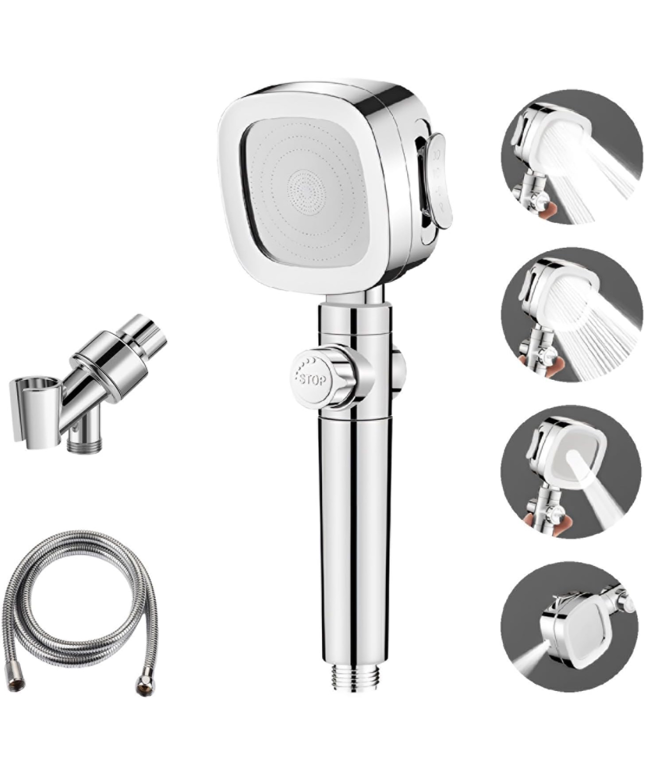 New*  4 spray modes showerhead