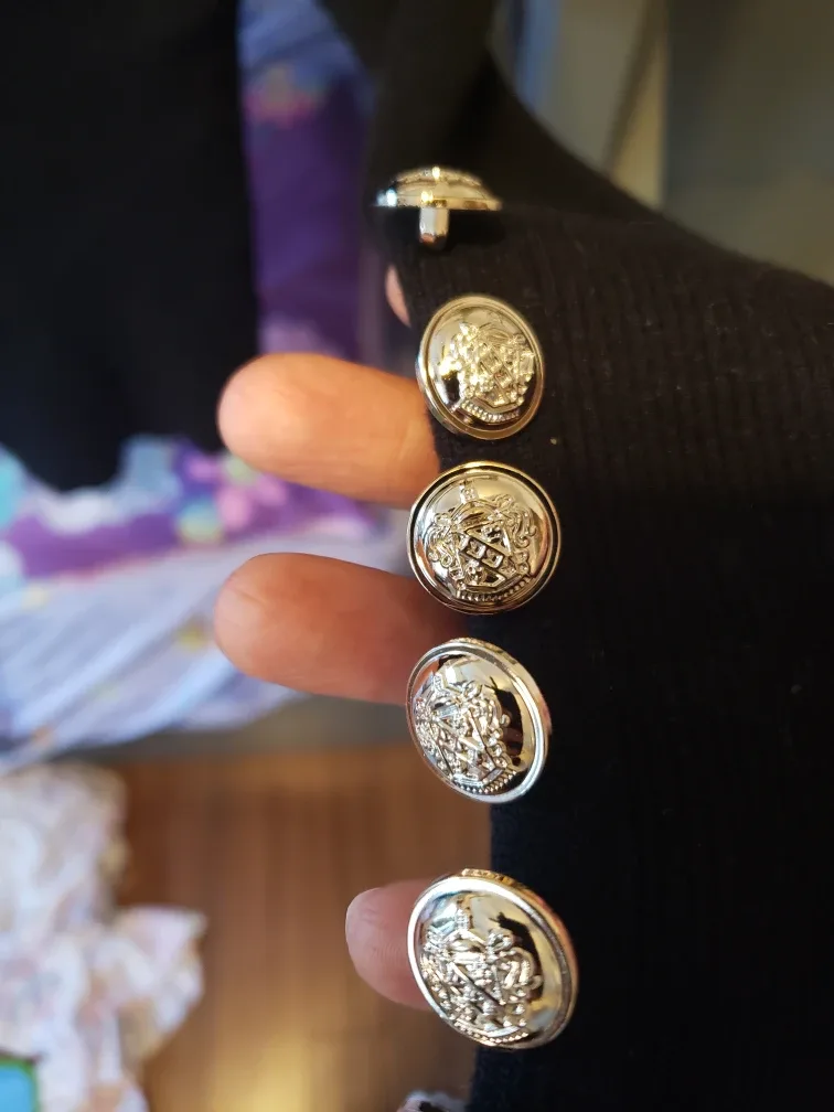 Black Turtleneck Sweater with Buttons image indicator(2)