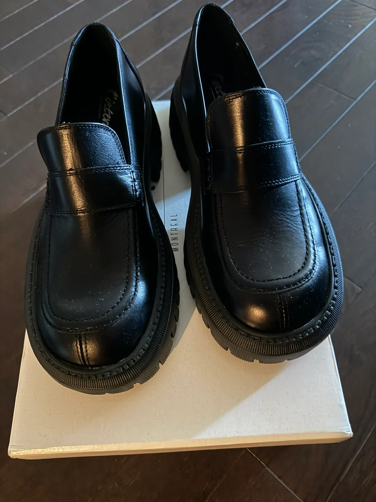 L'Intervalle Black Leather Loafers thumbnail