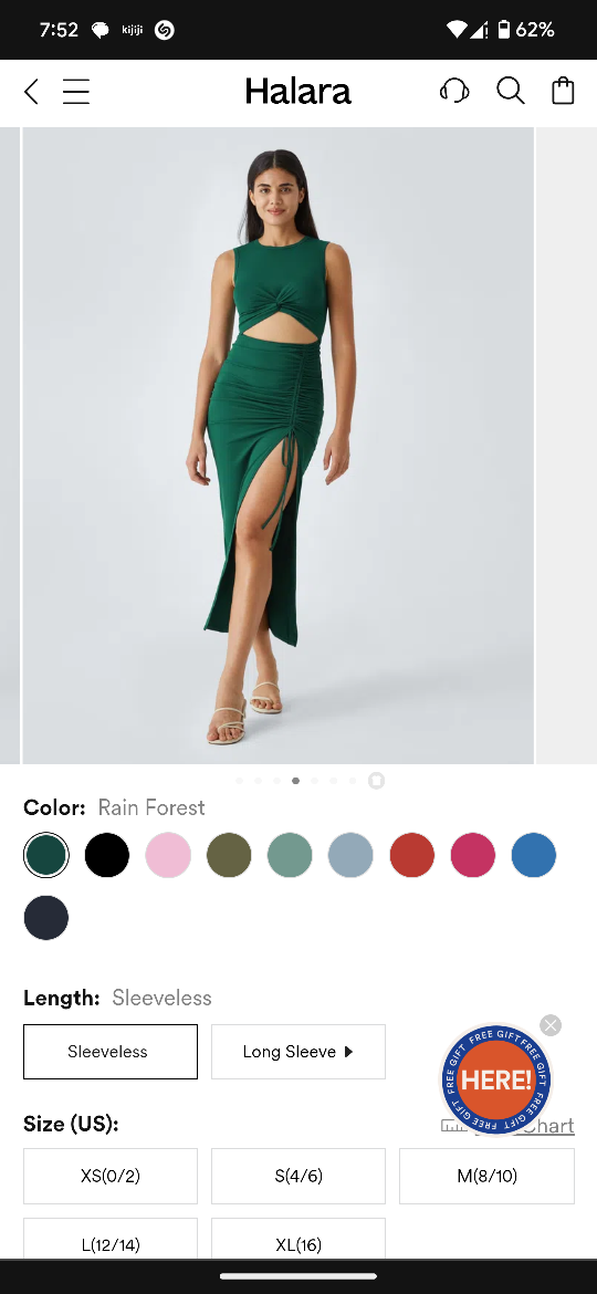 Halara Cutout Midi Dress