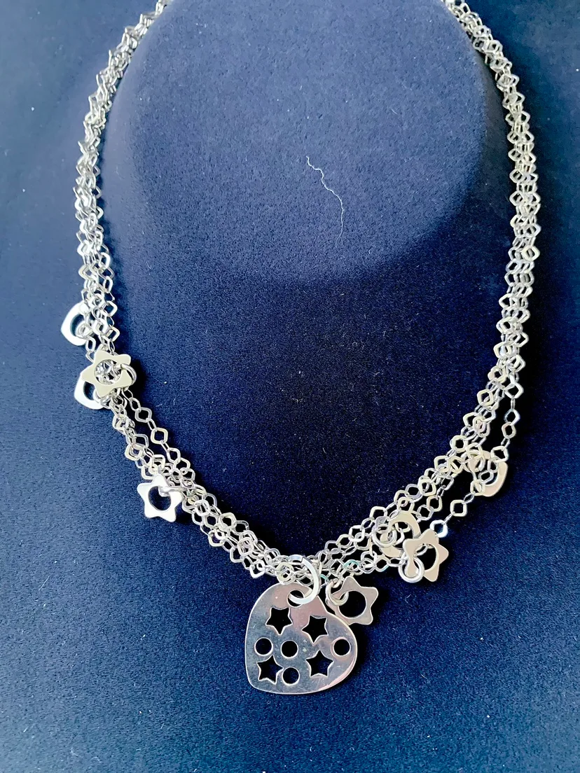 4-strand Sterling silver necklace with 9 charms image indicator(2)