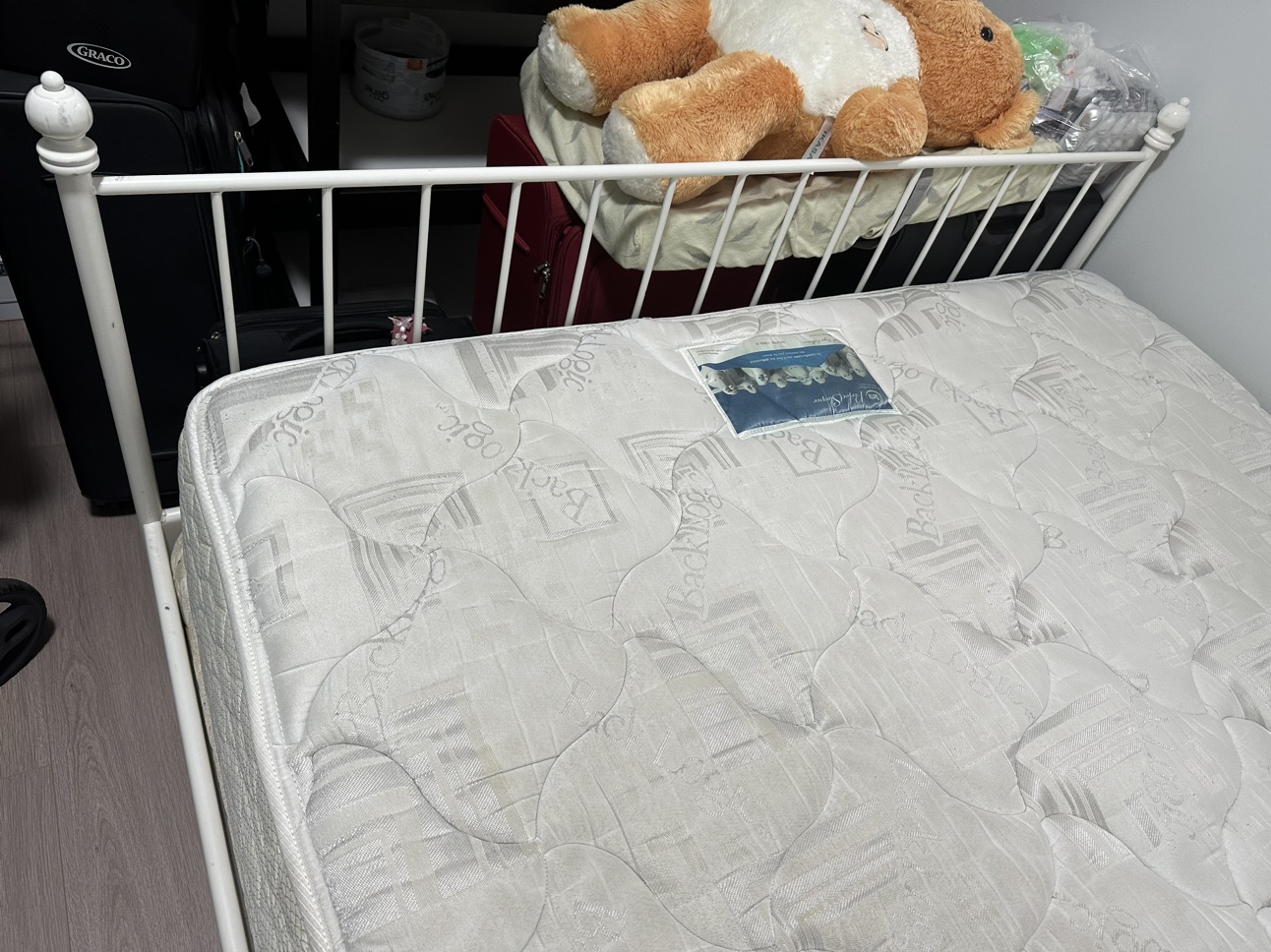 White Metal Bed Frame - photo 2