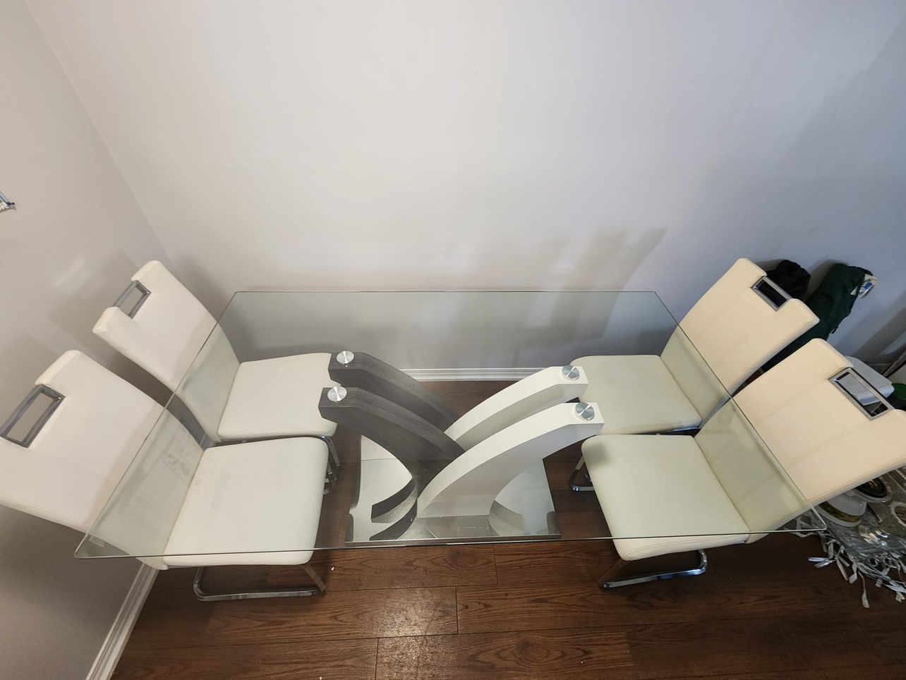 Glass Dining Table with 4 Chairs