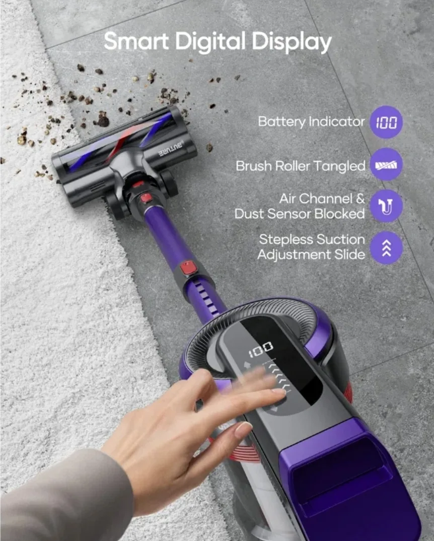 Buture Cordless Vacuum Lightweight Stick Cleaner Touch JR400 image indicator(10)