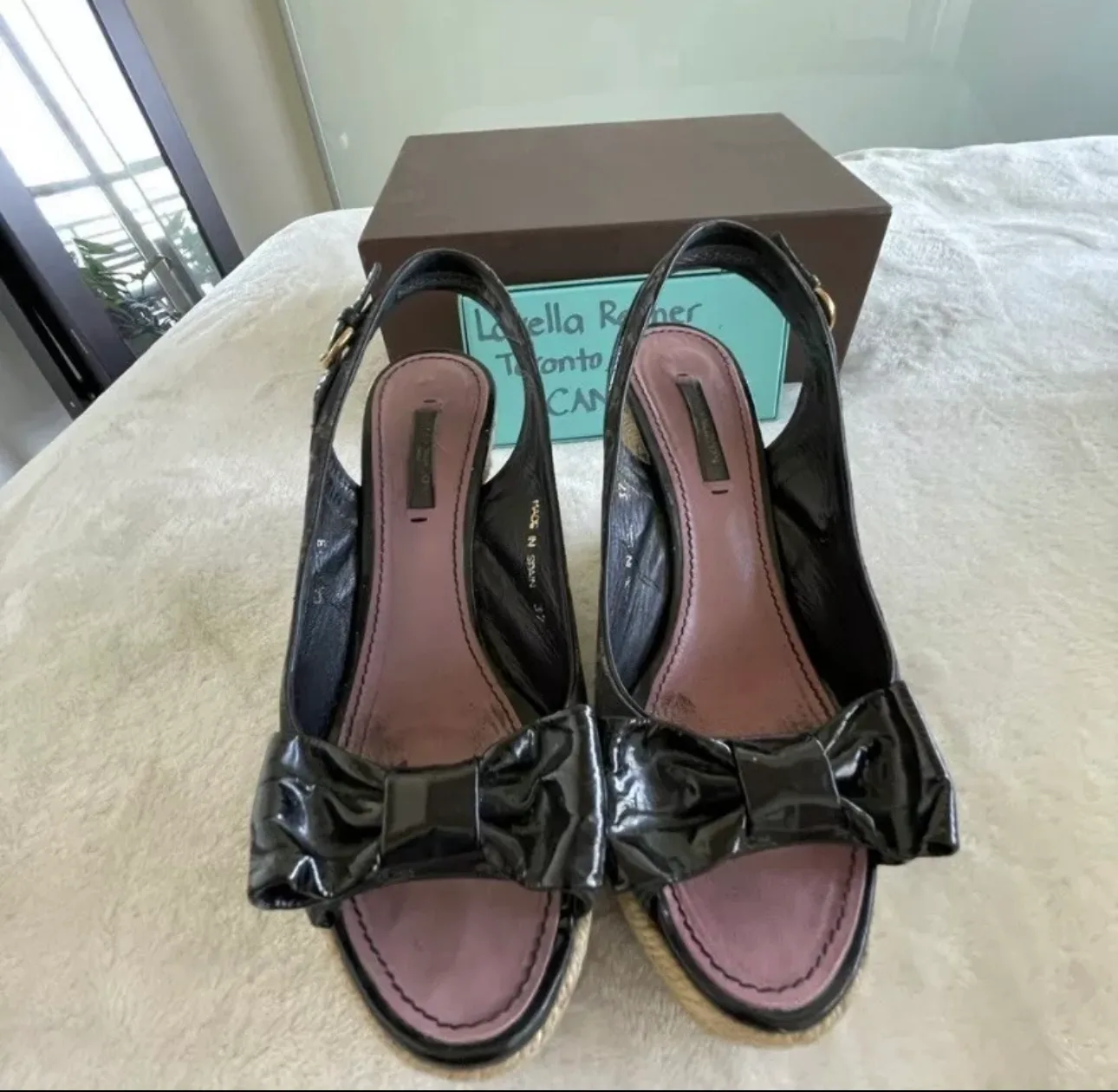 Authentic Louis Vuitton Wedge Sandals size 7.5 image indicator(3)