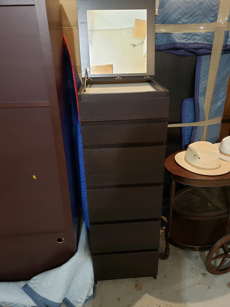 Dark Brown Dresser with Mirror