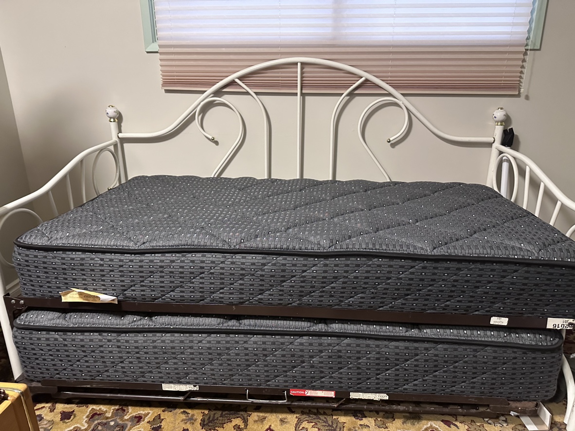 Moving - White Metal Day Bed with Pull-Out Trundle