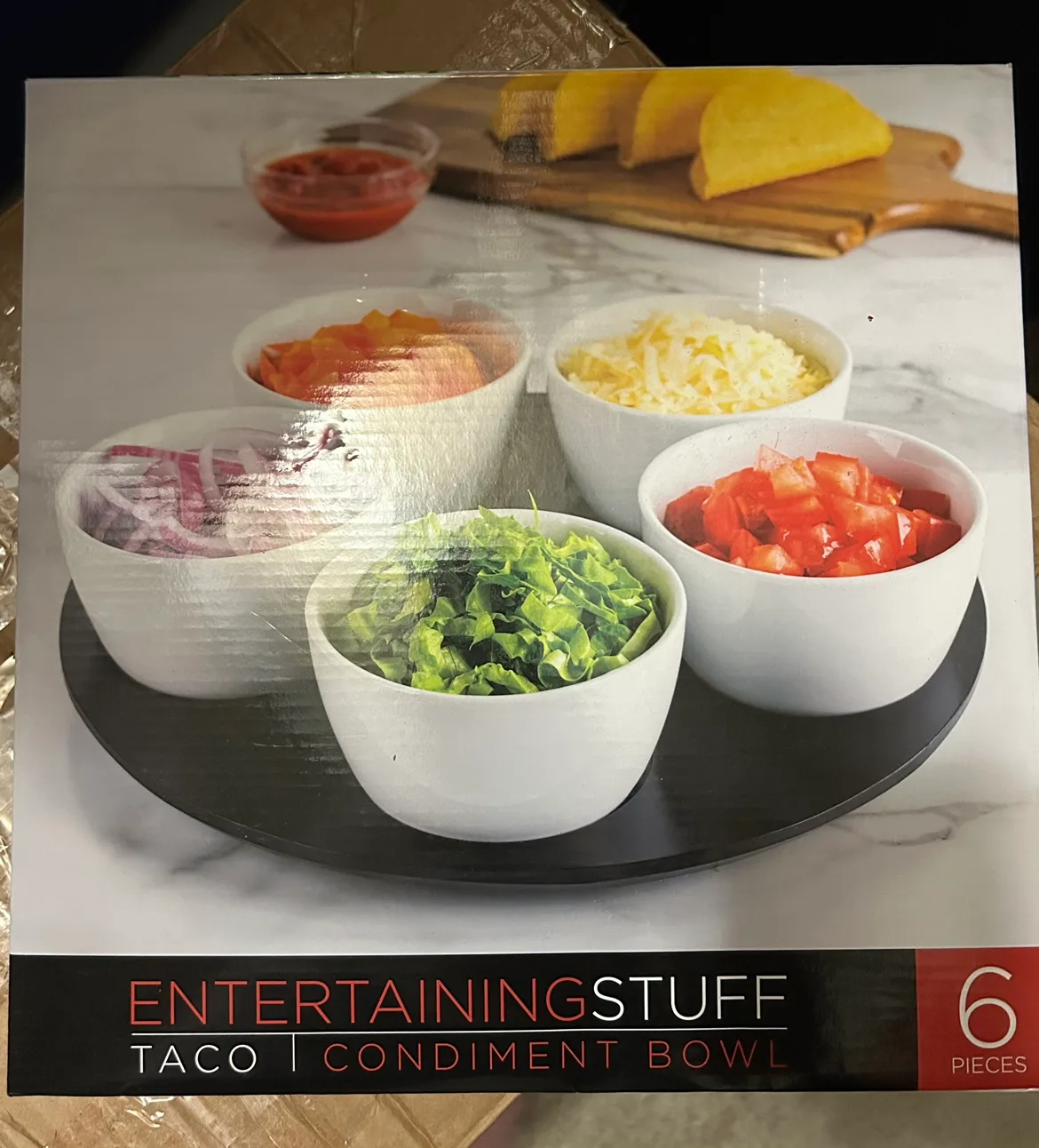 Brand new in Box - Entertaining Stuff Taco Condiment Bowl thumbnail