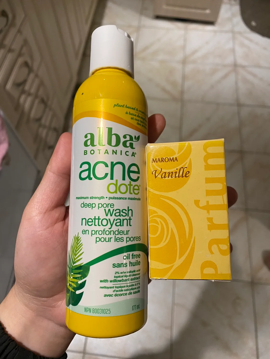 Acne treatment lotion and vanilla perfume thumbnail