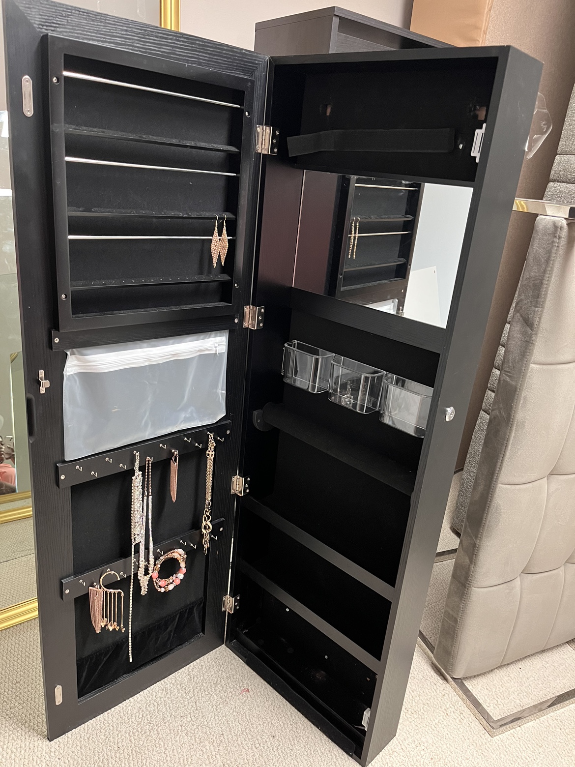 Mirrored Jewelry Cabinet Armoire (price negotiable) - photo 2