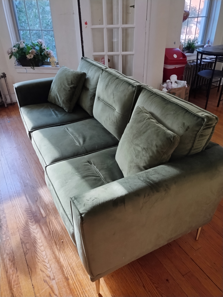 Green Velvet Sofa in Great Condition!* - photo 2