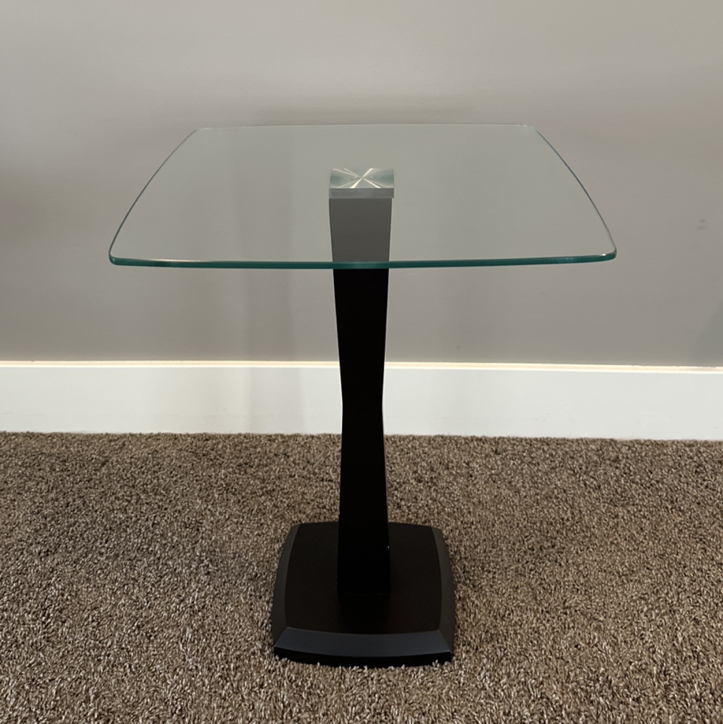 Glass and Wood End Table