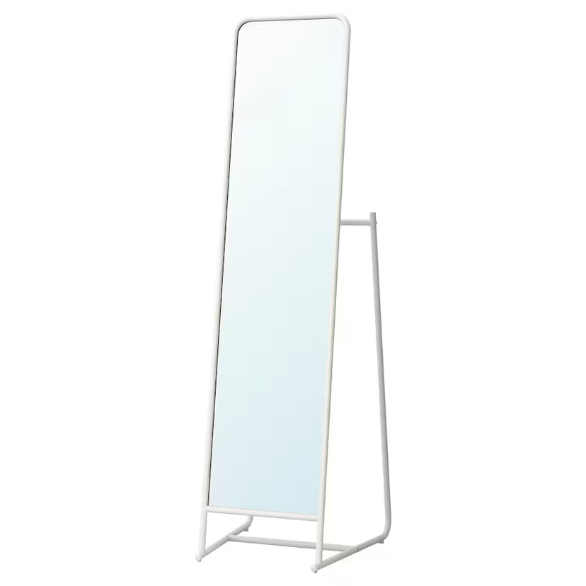 Full-length White Standing Mirror