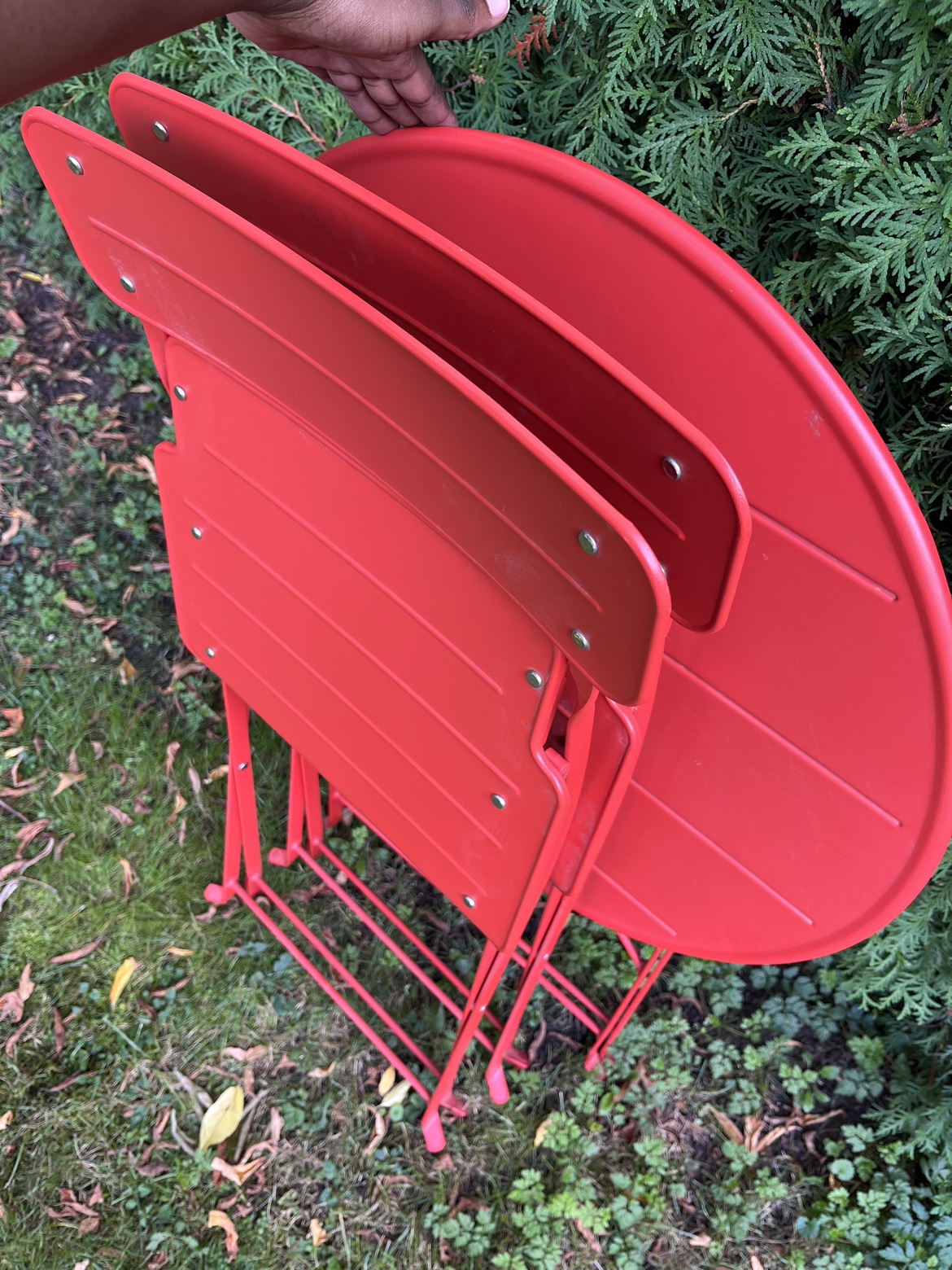 Red Metal Patio Set - photo 4