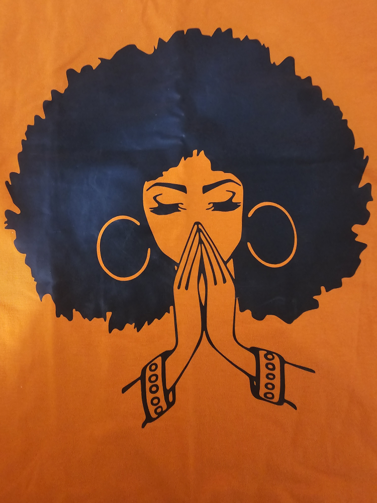 Orange T-Shirt with Black Design
