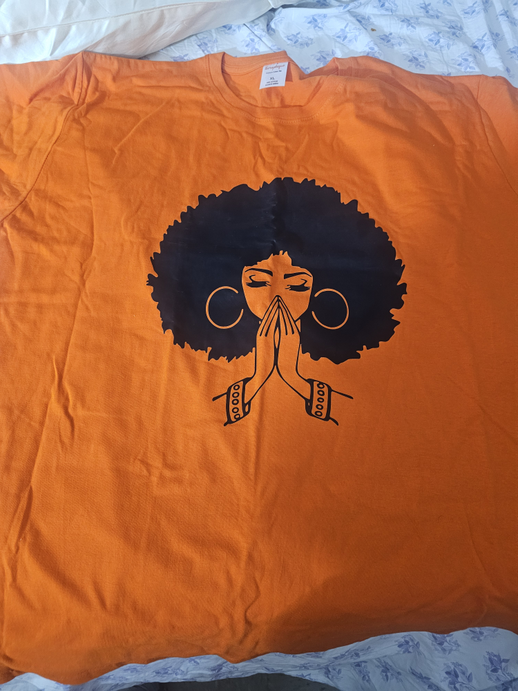 Orange T-Shirt with Black Design - photo 2