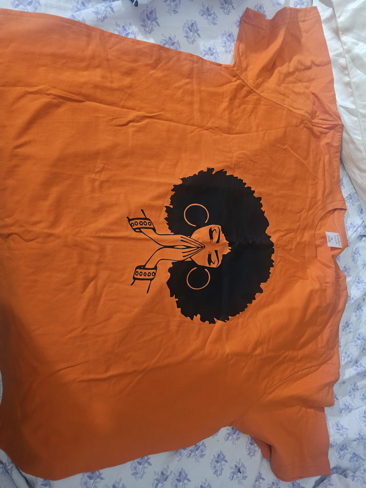 Orange T-Shirt with Black Design - photo 3