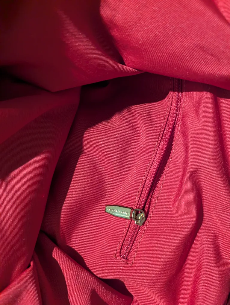 LIKE NEW Charles & Keith cherry red furry tote bag image indicator(8)