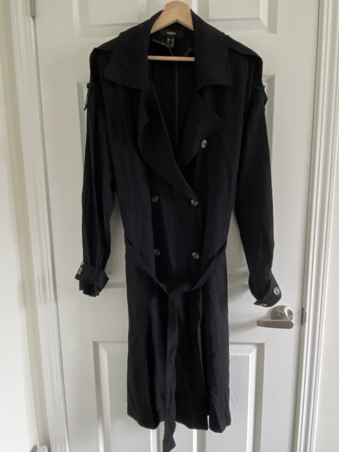 Forever 21 black coat on sale