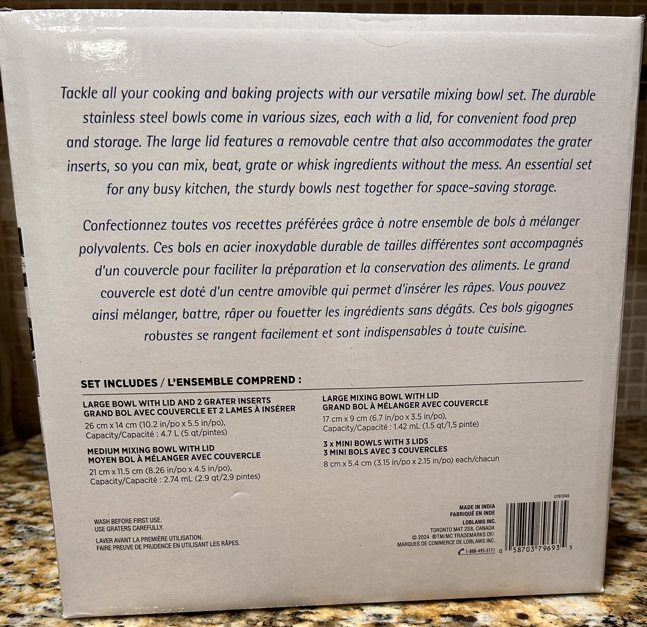 President's Choice Stainless Steel Mixing Bowls **NEW IN BOX** - photo 2