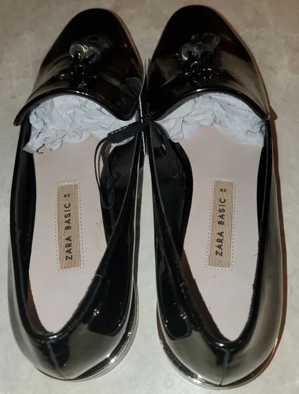 Zara Black Patent Loafers-Women image indicator(2)