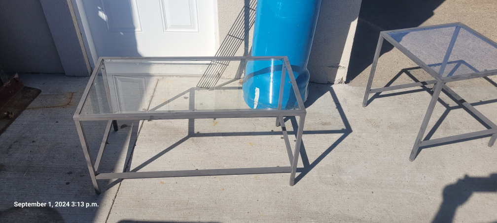 Glass Top Coffee Table and End Table Set - photo 2