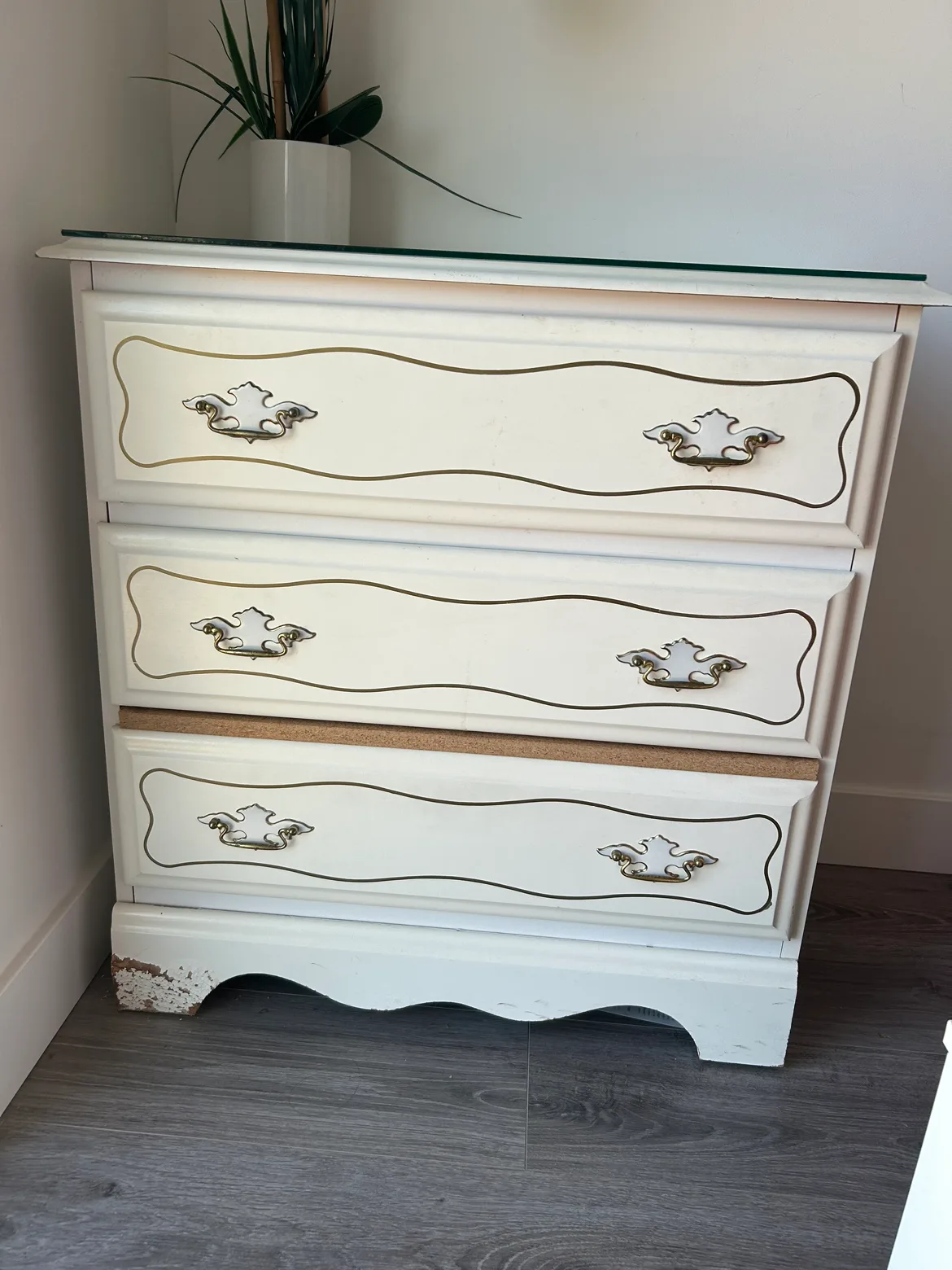 White Three Drawer Dresser thumbnail