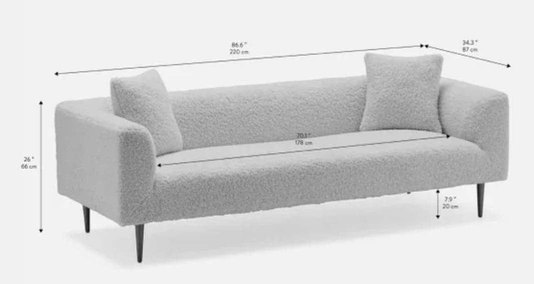 Grey Plush Structube Sofa - photo 3