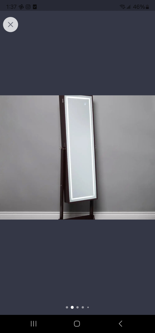 Full-Length Standing Mirror with Jewellery Organizer