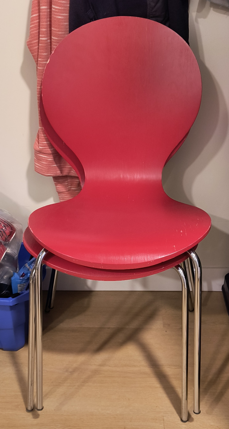 Red Dining Chair X2