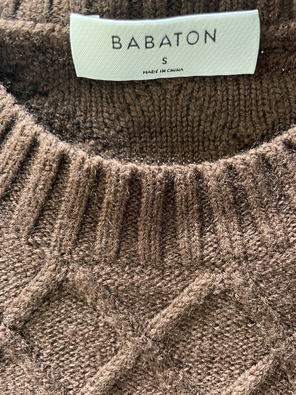 Babaton Brown Cable Knit Sweater - photo 2