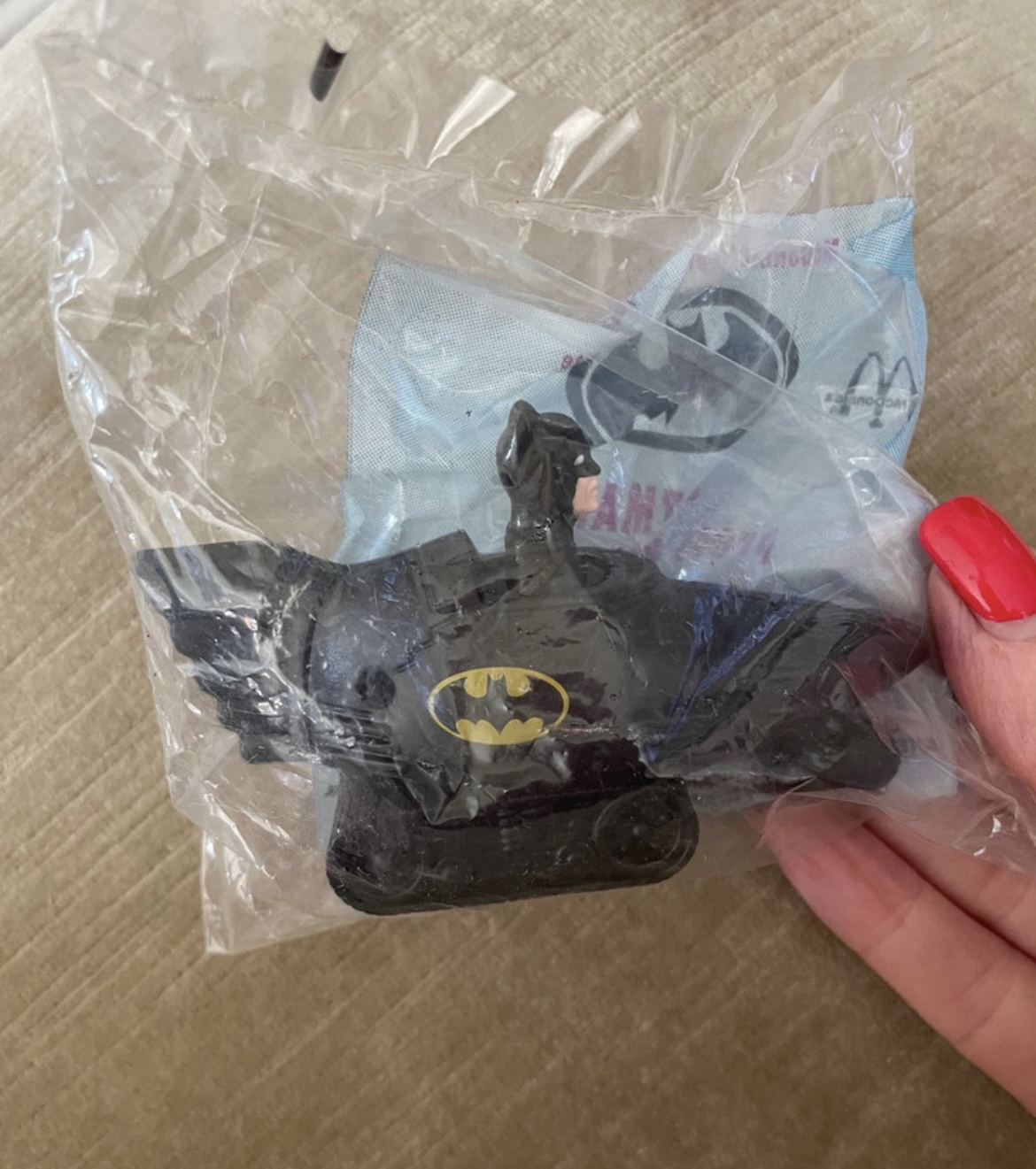 Vintage 1991 Mcdonalds Batman Press and Go Car