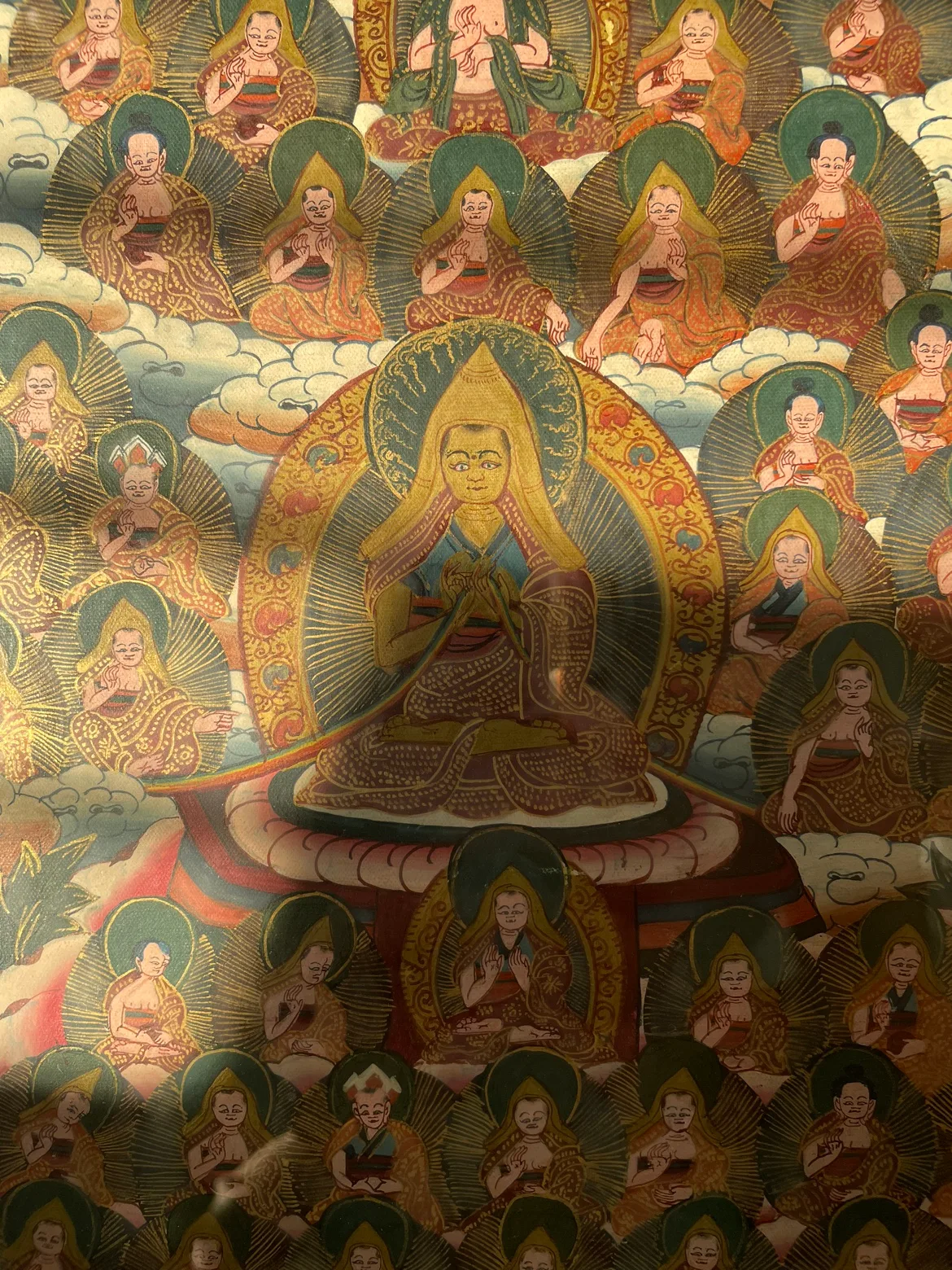 Framed mandala thangka original painting from India 70s image indicator(8)