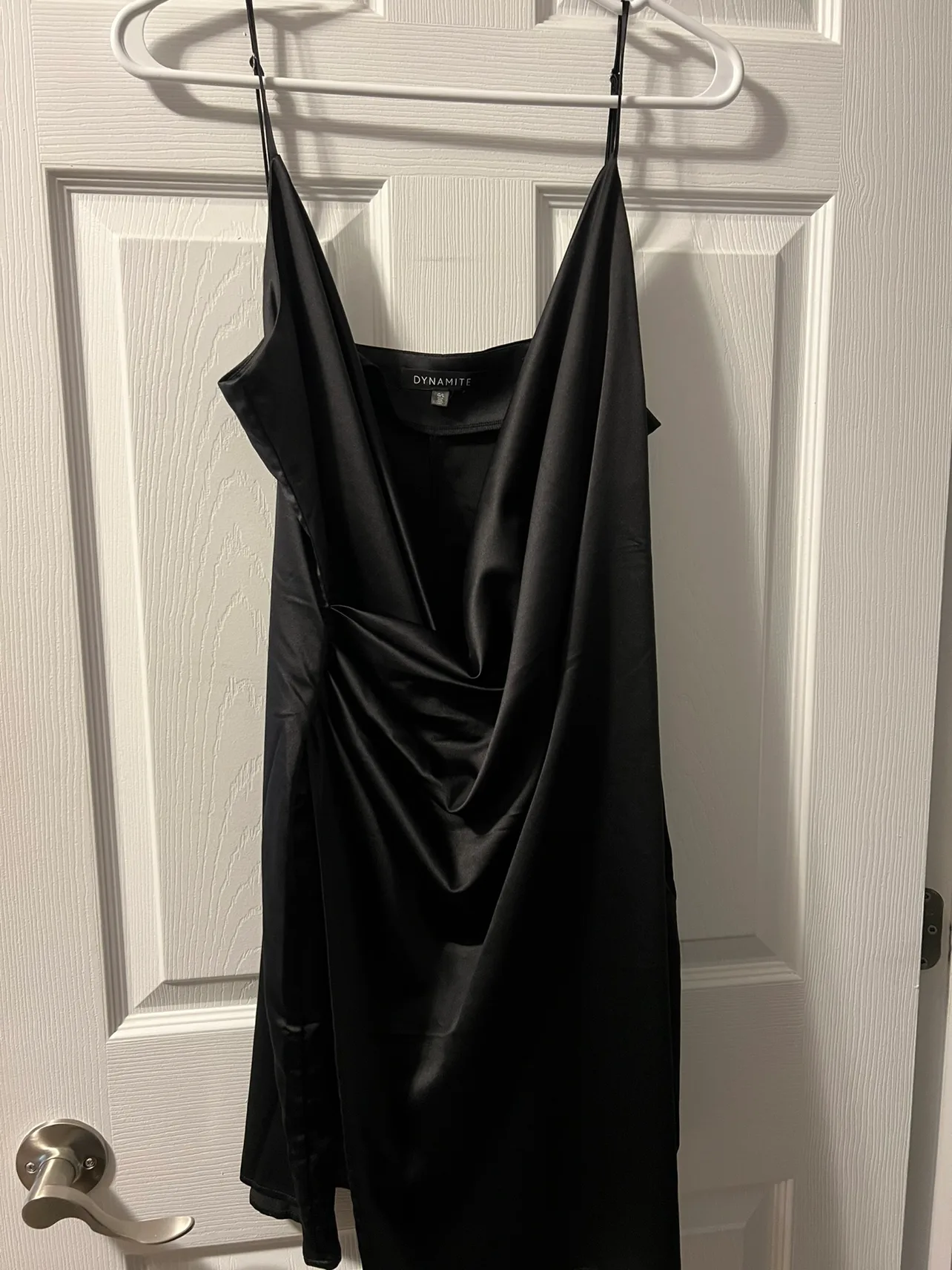 Dynamite Black Satin Slip Dress thumbnail
