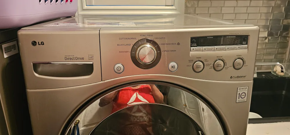 LG washer and dryer with pedal stool thumbnail