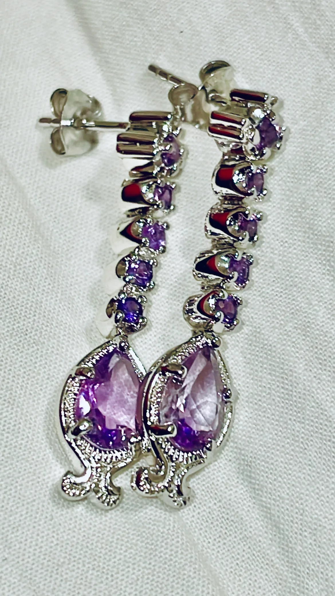 925 Silver pendant Amethyst Earrings thumbnail