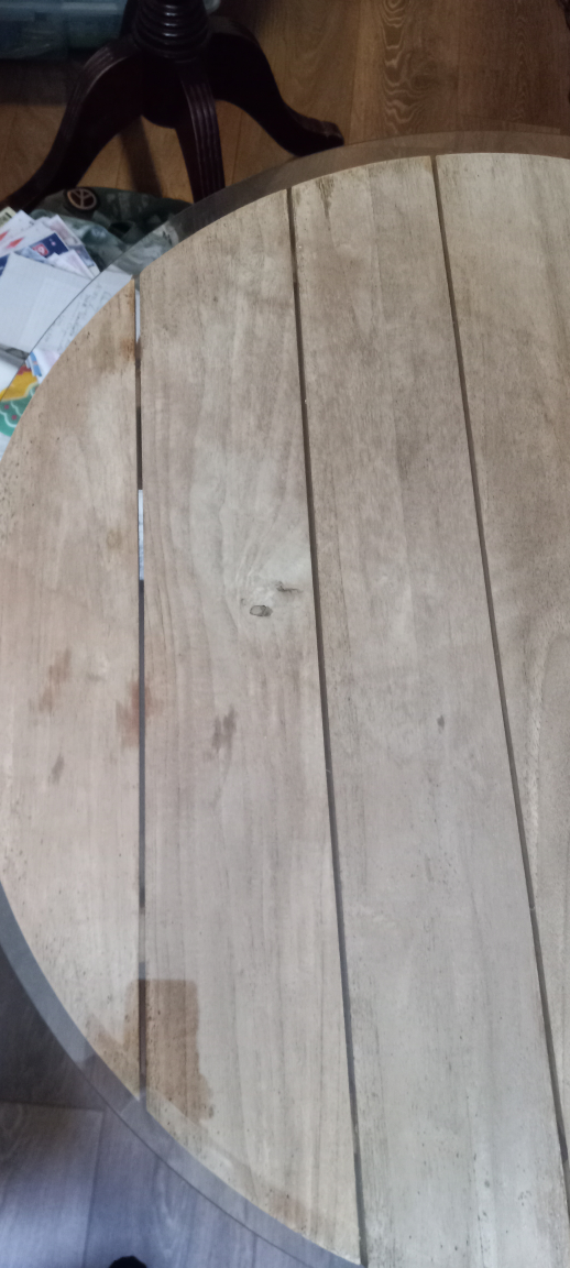 Indoor/outdoor wood & steel table