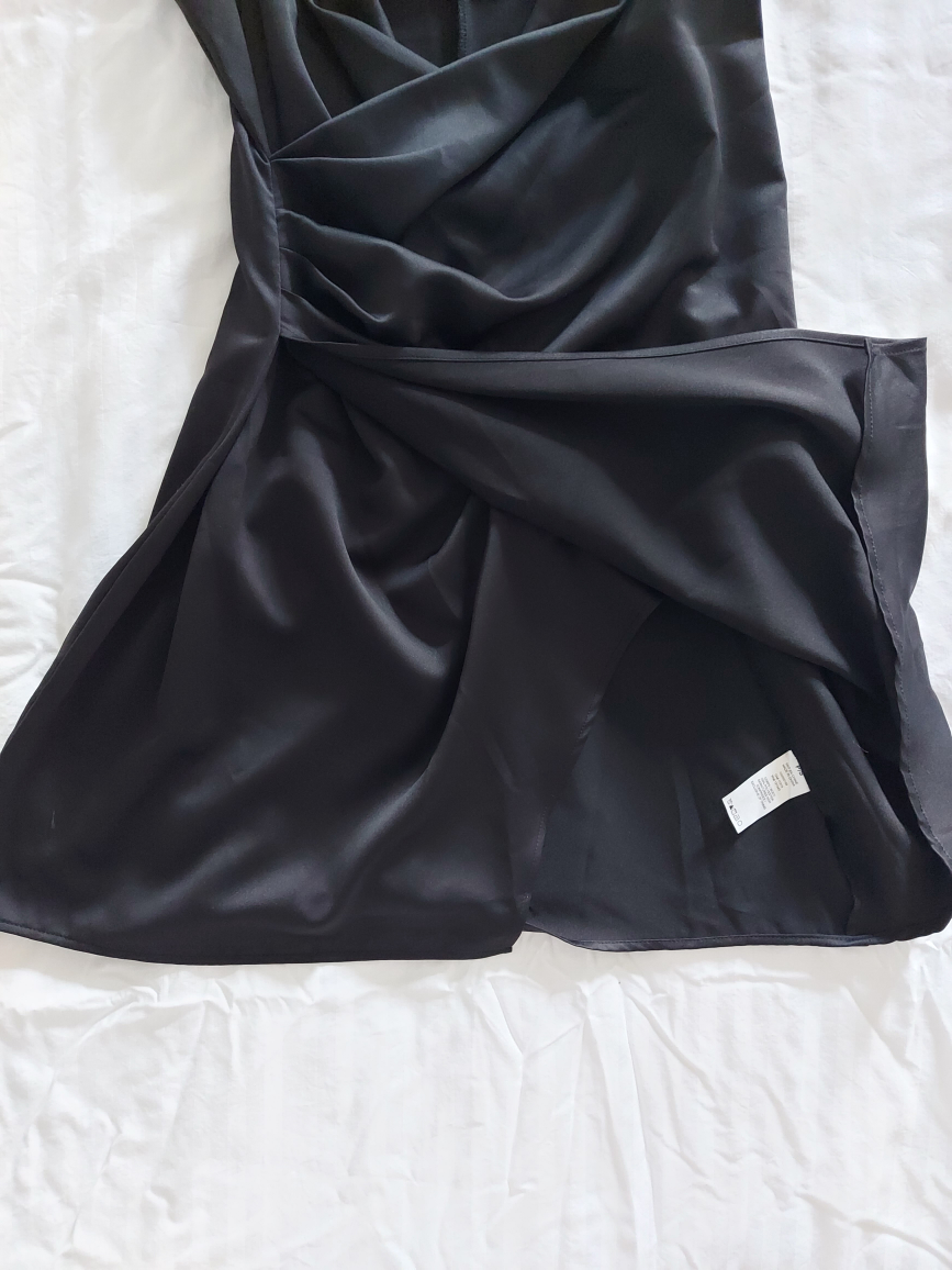 Dynamite Black Satin-feel mini Slip Dress- Women's S - photo 4