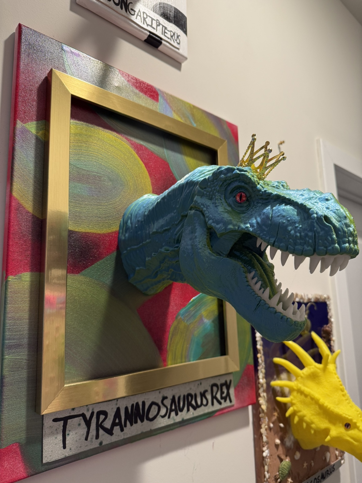 Tyrannosaurus Rex 3D printed bust wall art
